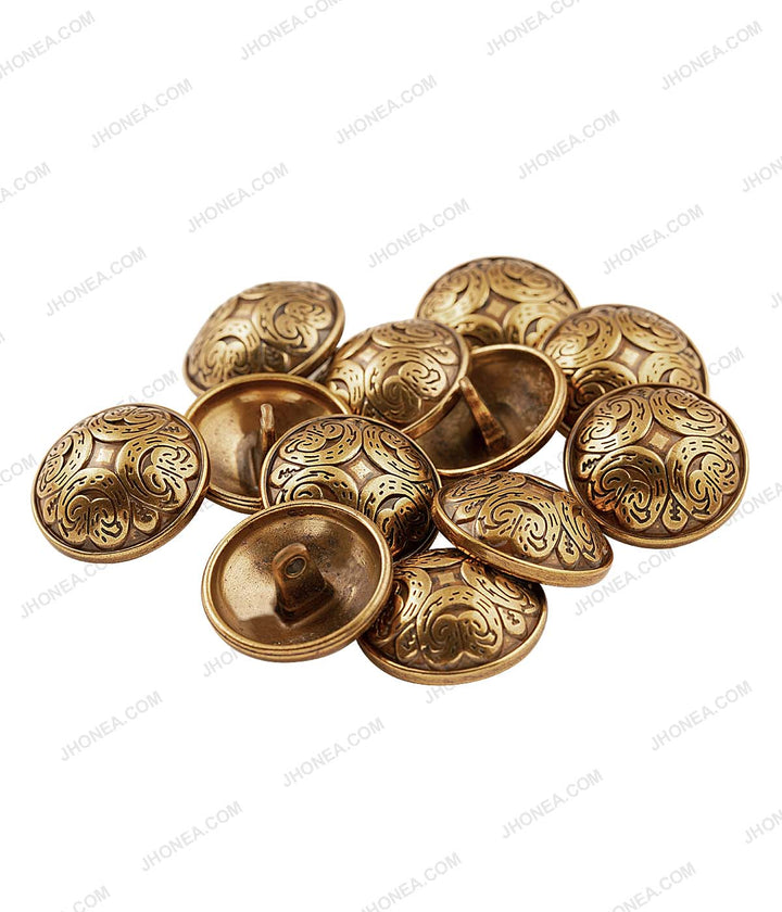 Medieval Design Antique Gold Traditional Metal Shank Buttons