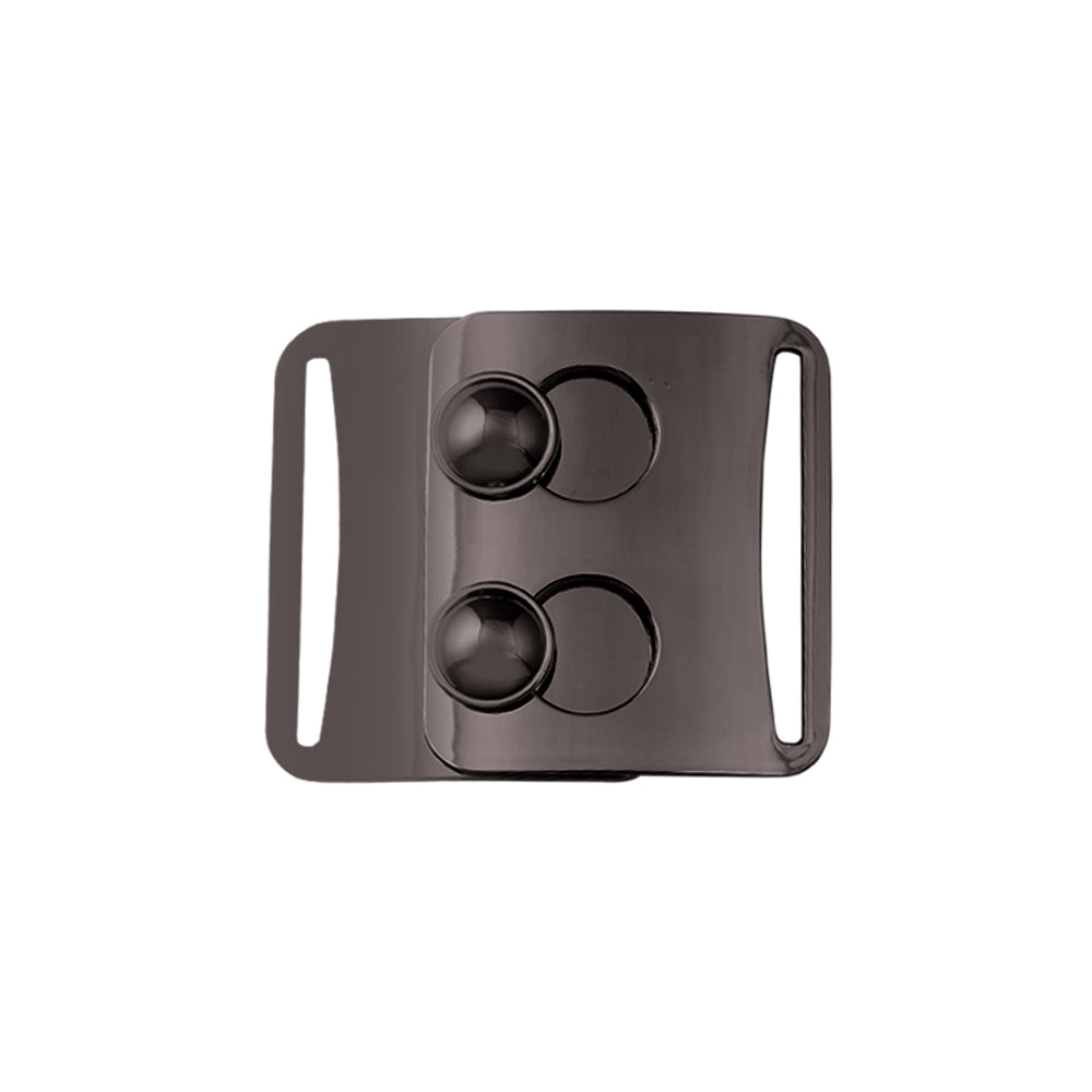 Designer Ladies Clasp Belt Buckle in Shiny Black Nickel (Gunmetal) Color