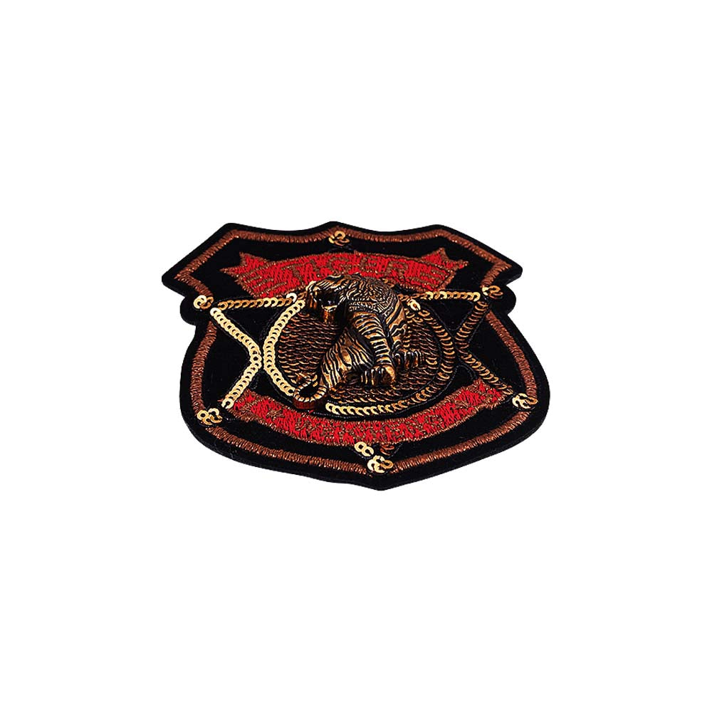 Sequins Badge Embroidery Patch with 3D Tiger for Blazers/Suits
