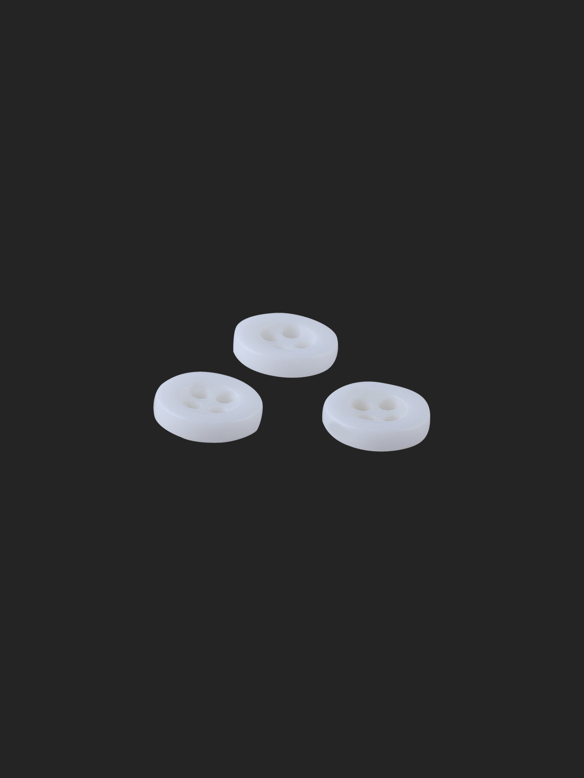 Round Shape 4-Hole White Rounded Rim 9mm Shirt Button