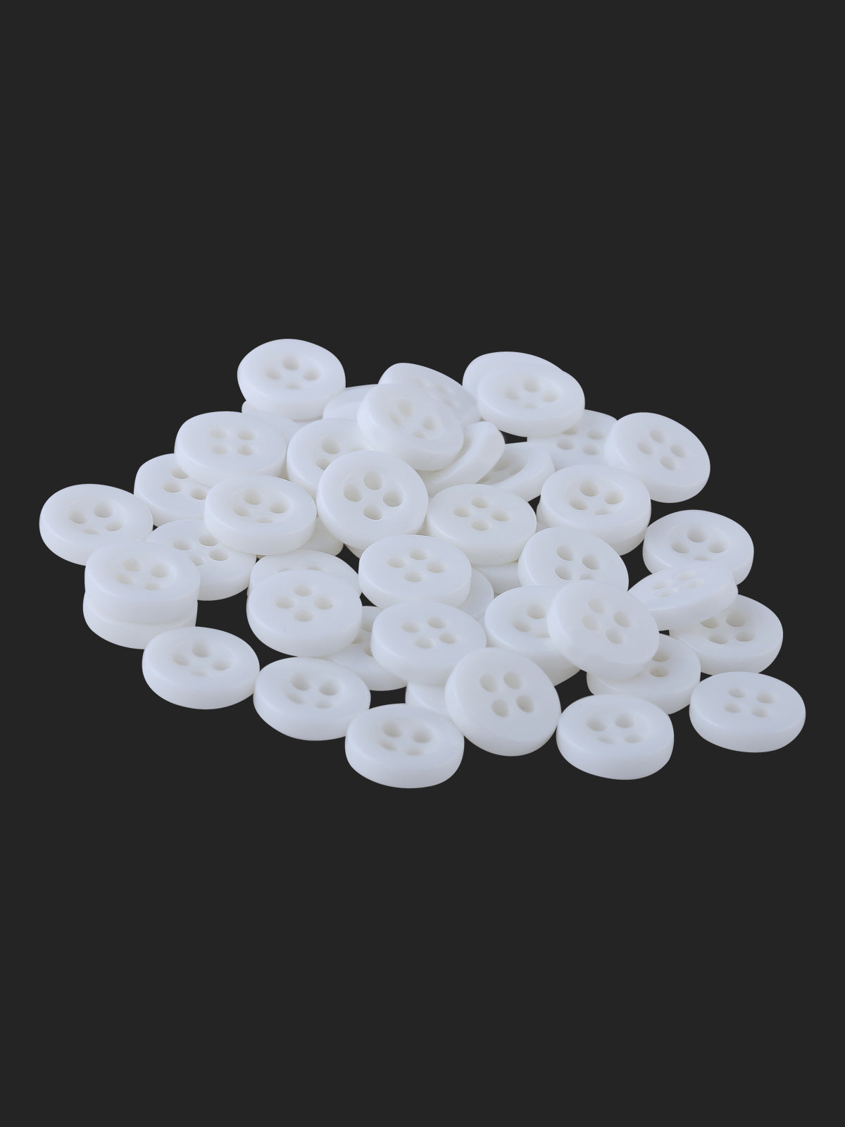 Round Shape 4-Hole White Rounded Rim 9mm Shirt Button