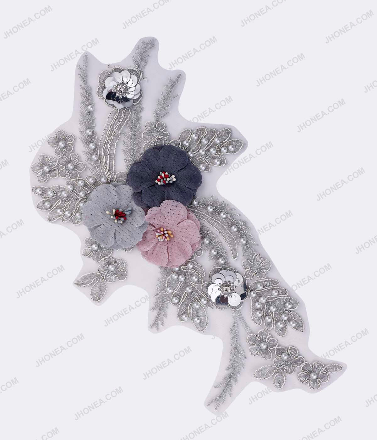 Premium Floral Embroidery Beaded Sequins Patch for Jackets