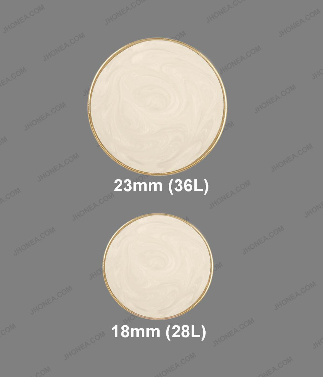 Premium Light Gold with White Color Marble Texture Decorative Metal Buttons