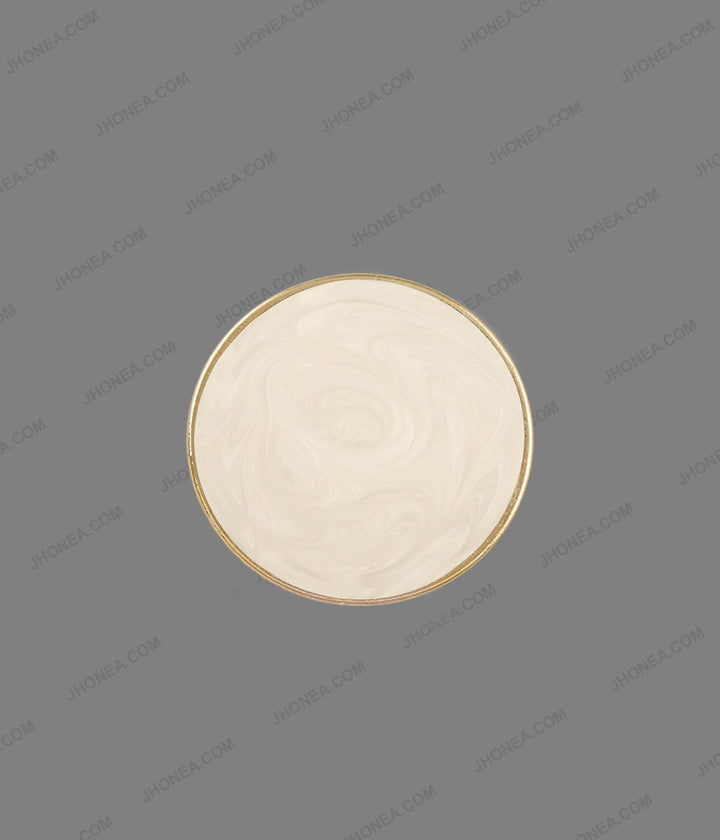 Premium Light Gold with White Color Marble Texture Decorative Metal Buttons