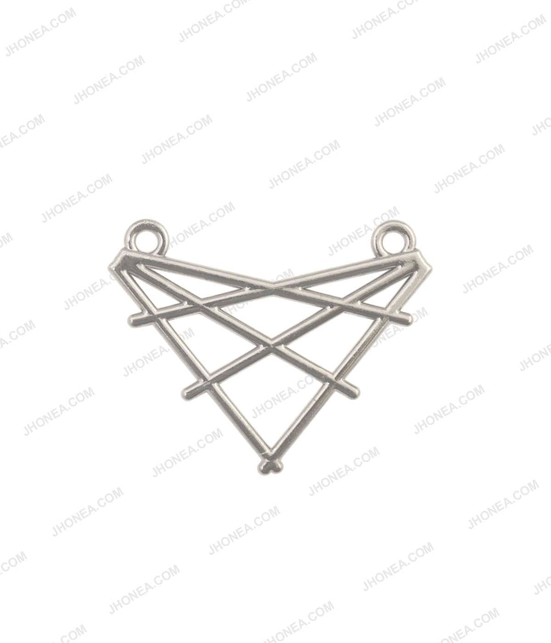 Geometric Criss-Cross Pattern Statement Clothing Accessory in Silver Color