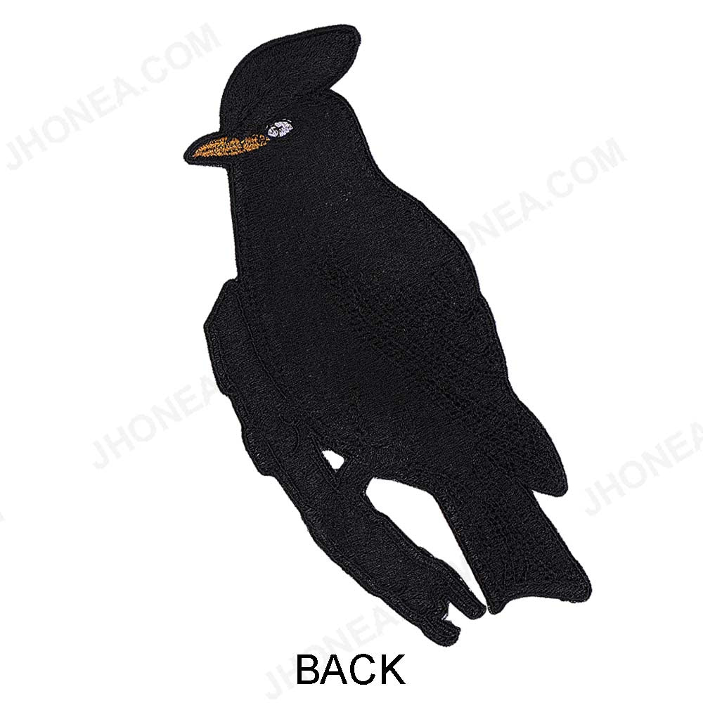 Premium Classic Black Sequins Embroidery Bird Patch