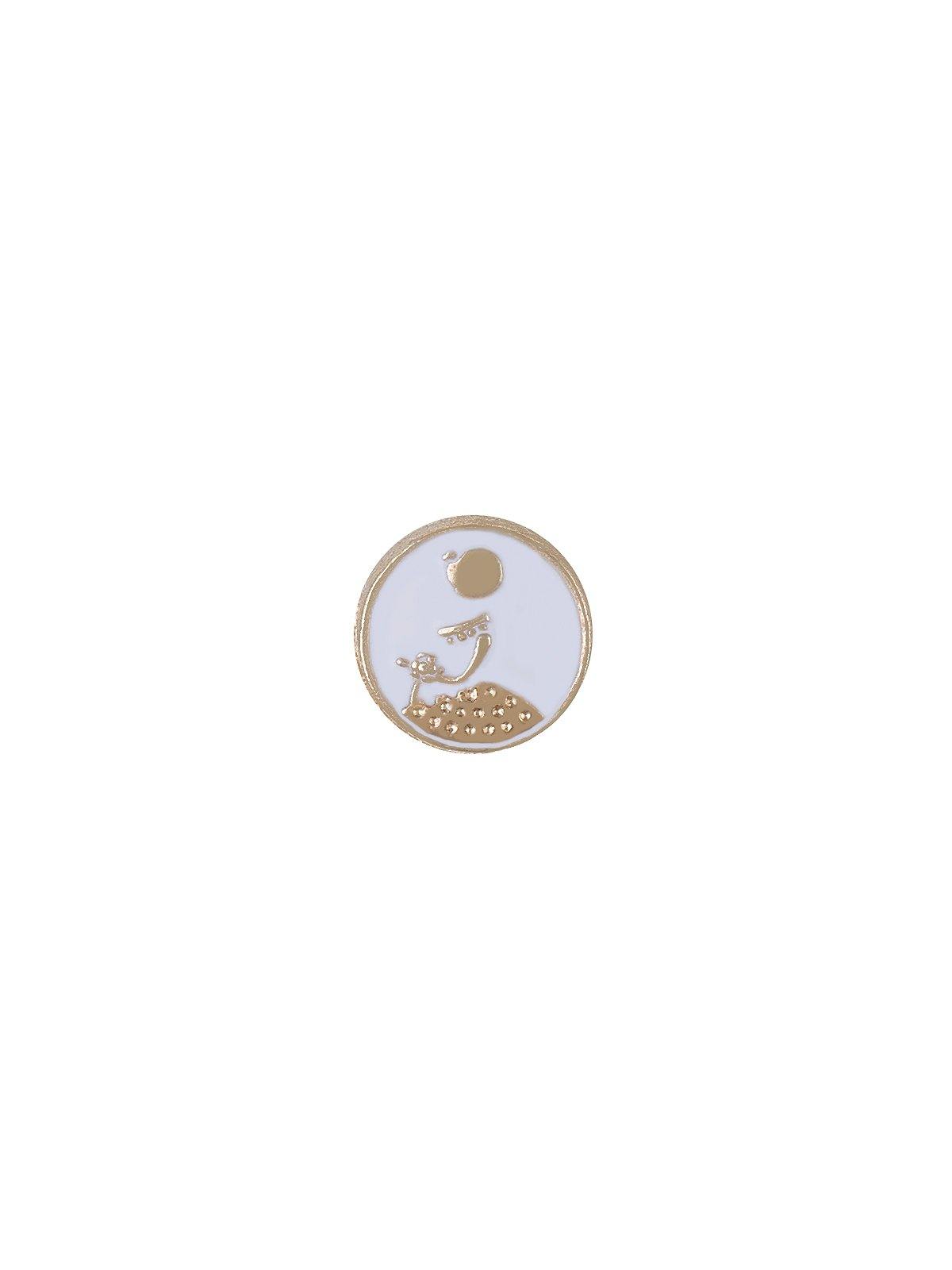 Simple Design Golden with White Shank Metal Button