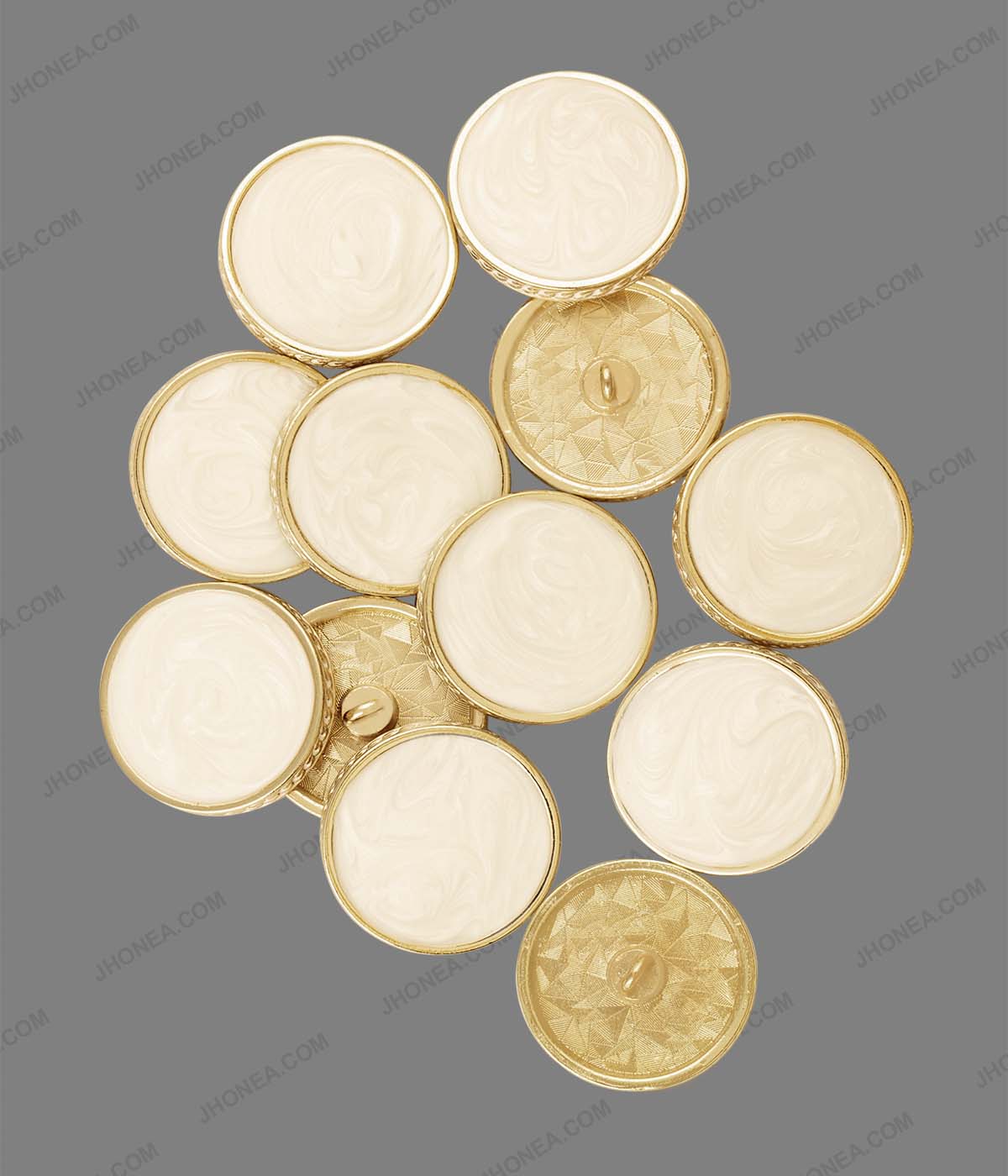 Premium Black & Off White Marble Texture Decorative Metal Buttons