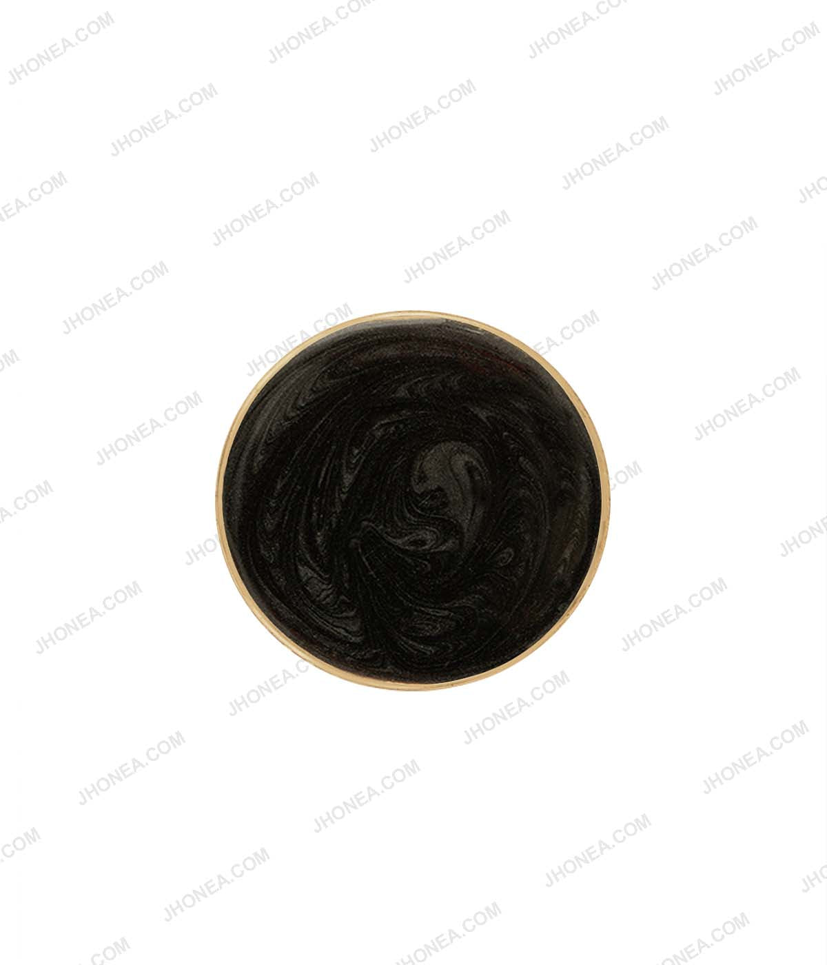Premium Light Gold with Black Color Marble Texture Decorative Metal Buttons