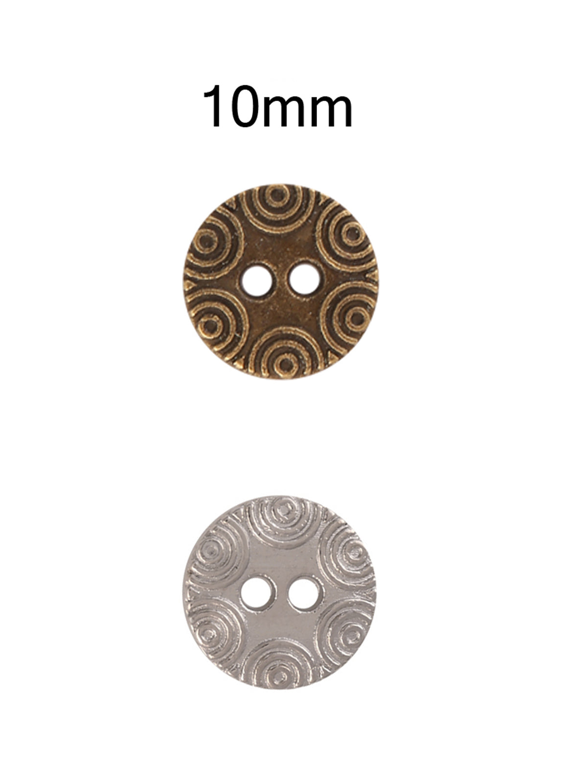 Decorative Round Shape 2-Hole Metal Button