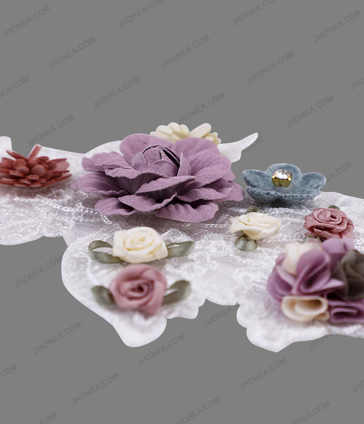 White Patch with Vibrant Colorful Flower Embroidery Patch