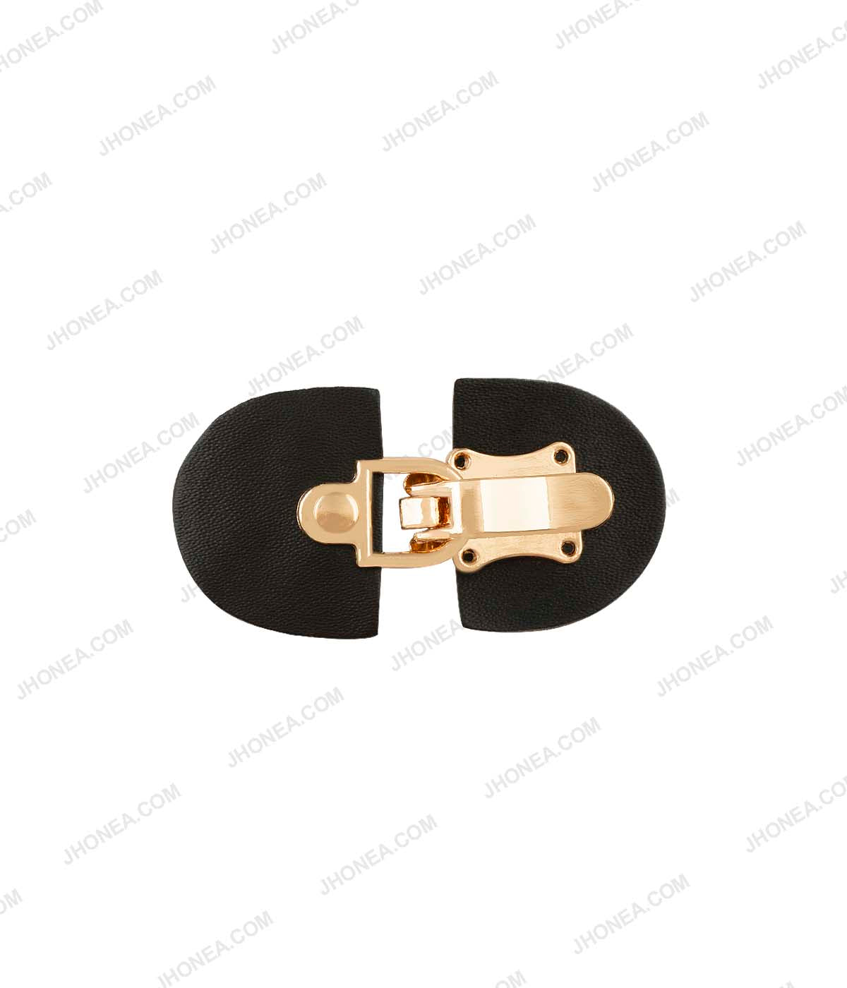Small Openable Clip Shiny Gold with Black PU Buckle