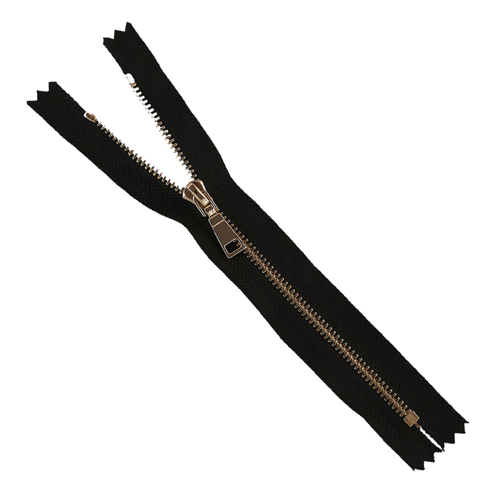 Shiny Golden Closed-End Zipper With Classic Golden Runner