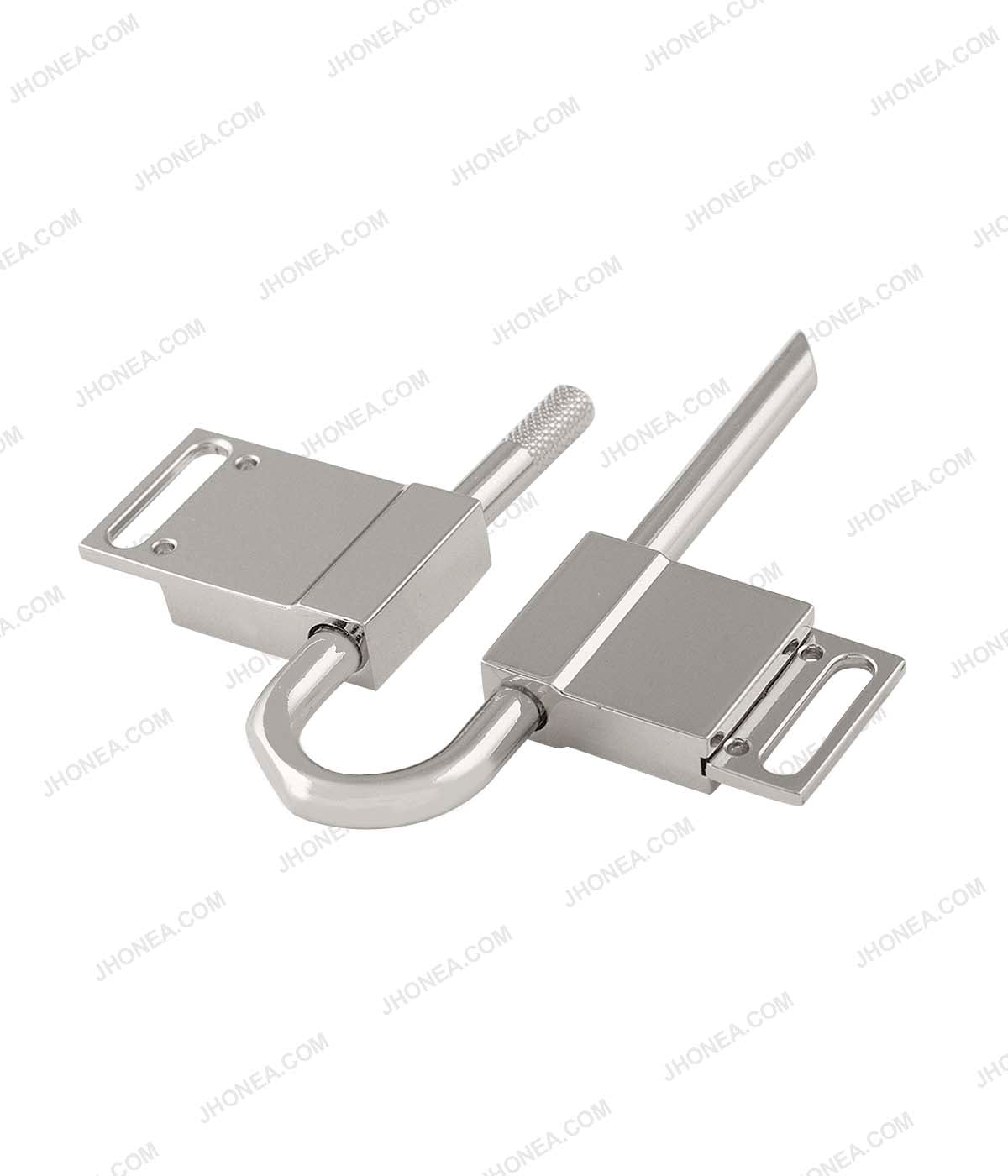 Premium Silver Chrome Finish Padlock-Style Buckle Accessory