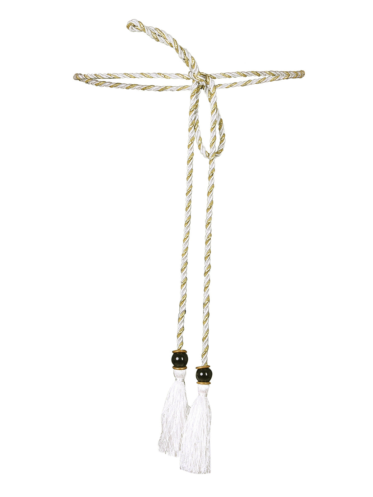 Dual Color Decorative Twisted Cord Rope Tassel Belt