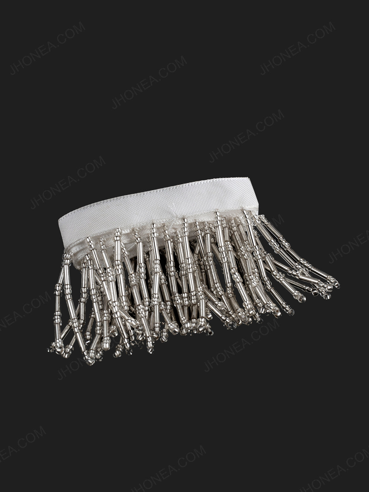 Silver Beaded Long Tassel Lace for Ladies