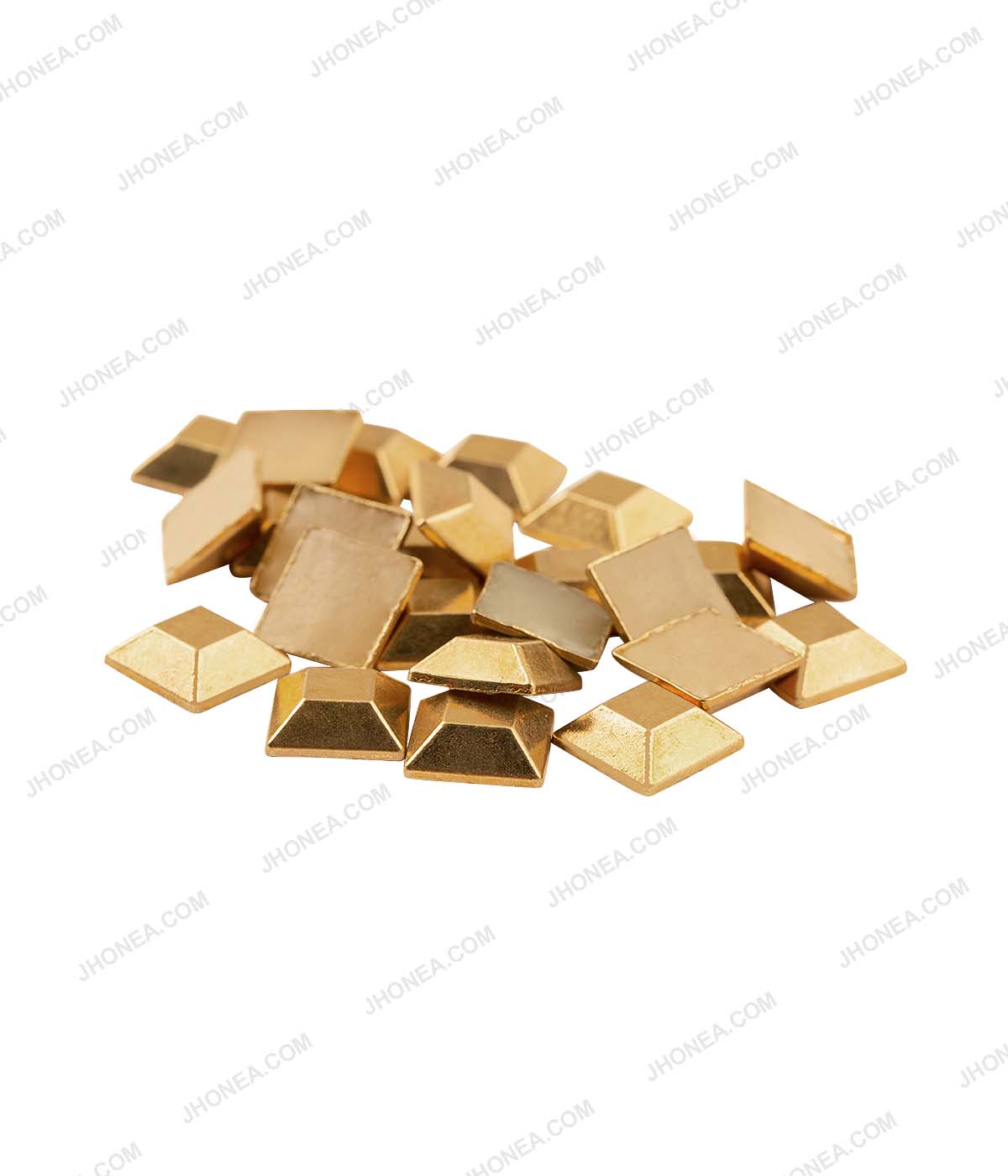 Western Style Square Shape Hotfix Studs in Golden Color for Blazer Embellishment