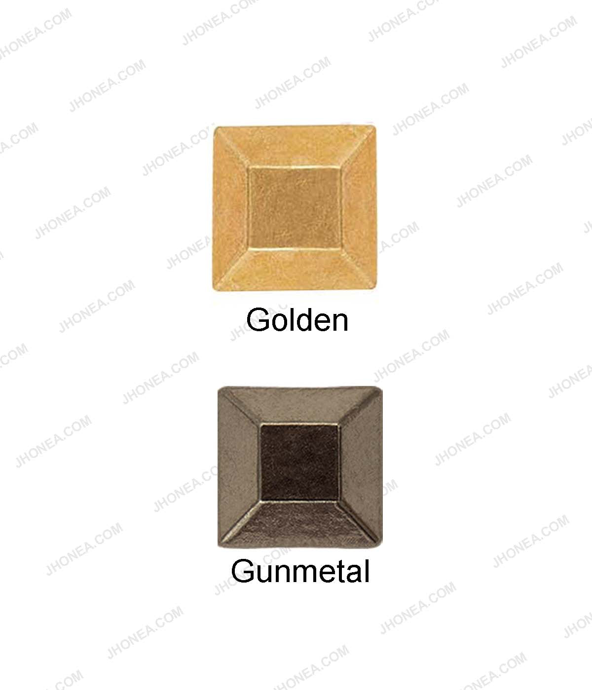 Western Style Square Shape Hotfix Studs in Golden & Gunmetal Color for Blazer Embellishment