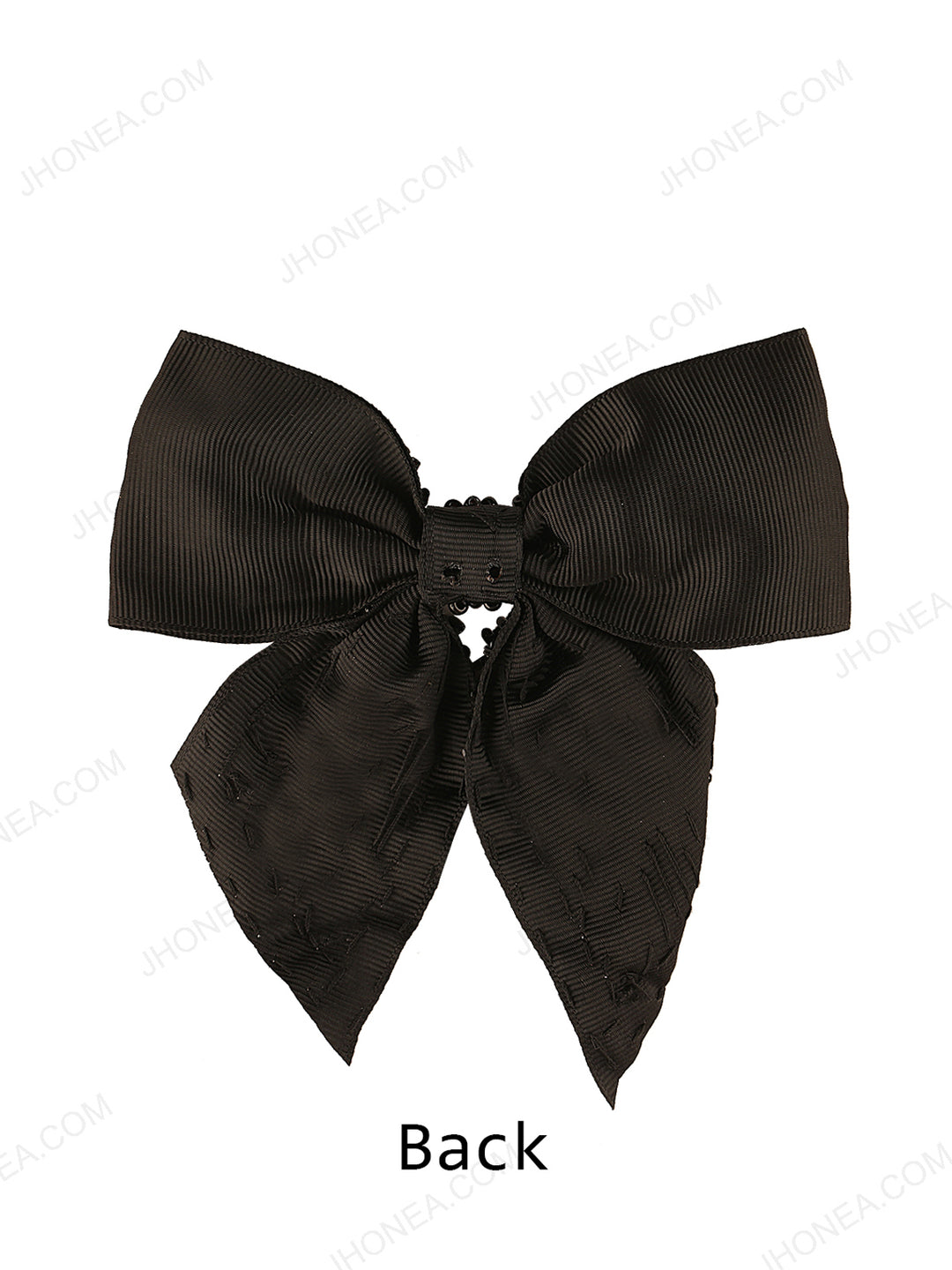Classic Black Bow Shape Beaded Patch