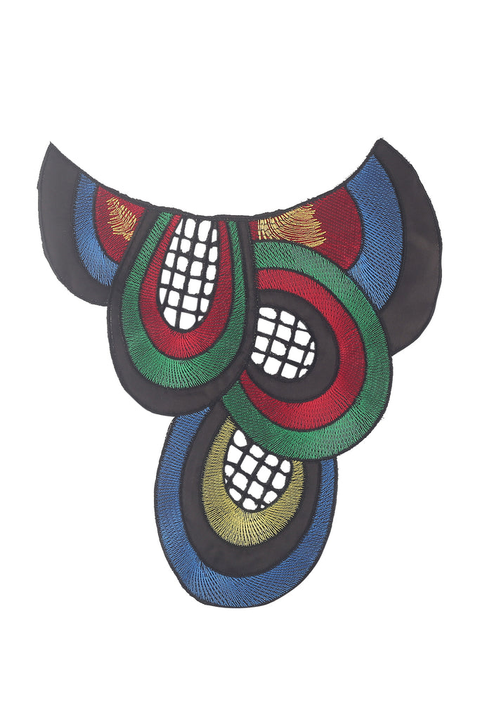venica Cutwork embroidery stand collar Neck Sequence Embroidery venica Cutwork embroidery stand collar