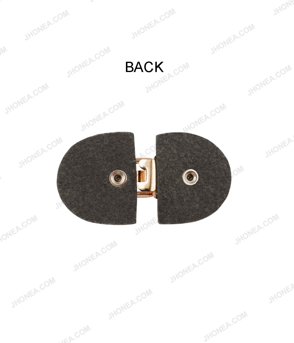 Small Openable Clip Shiny Gold with Black PU Buckle