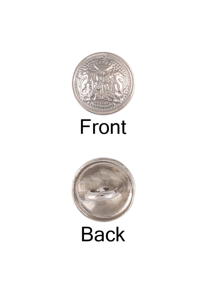 Engraved Design Round Shape Downhole Loop Metal Button - Jhonea Accessories