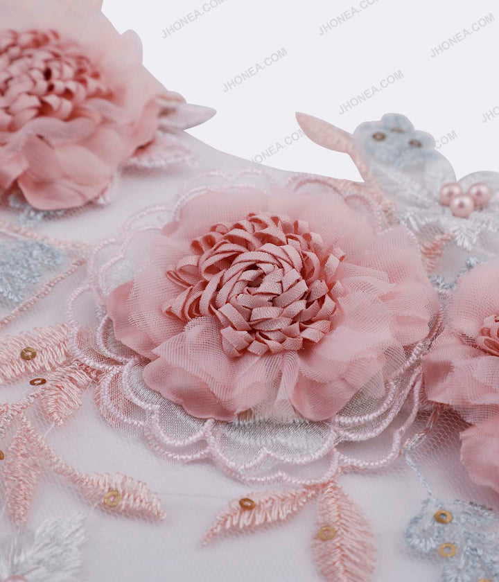 Beads & Sequins Embellishment Flower Embroidery Patch