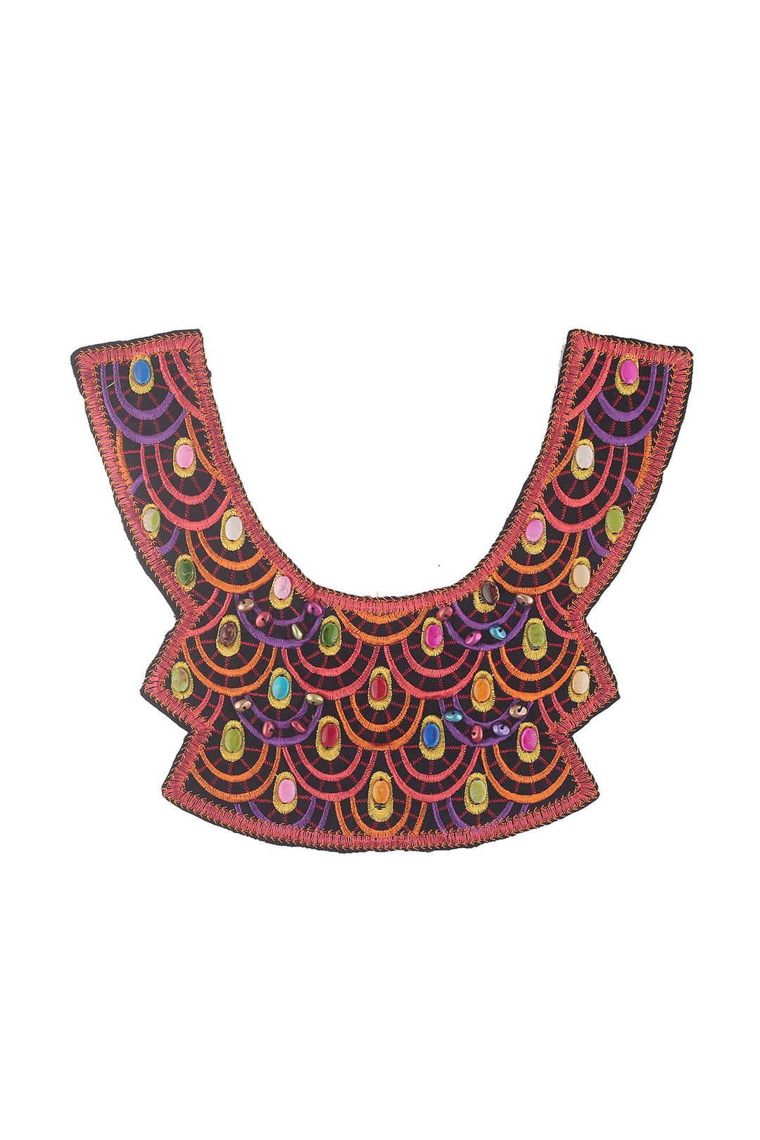 Dress Embroidery Design with Bead Neck Yoke - Main Image