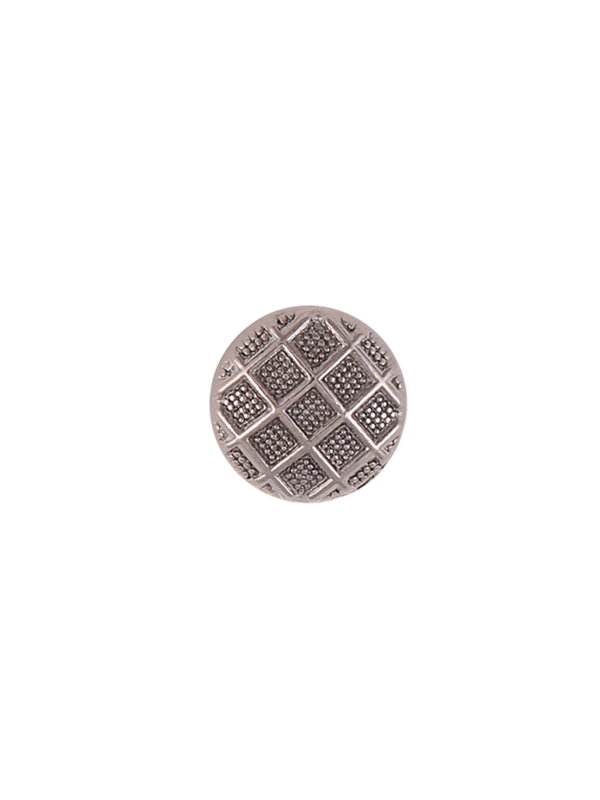 Engraved Design Round Shape Metal Button in Black Nickel (Gunmetal) Color