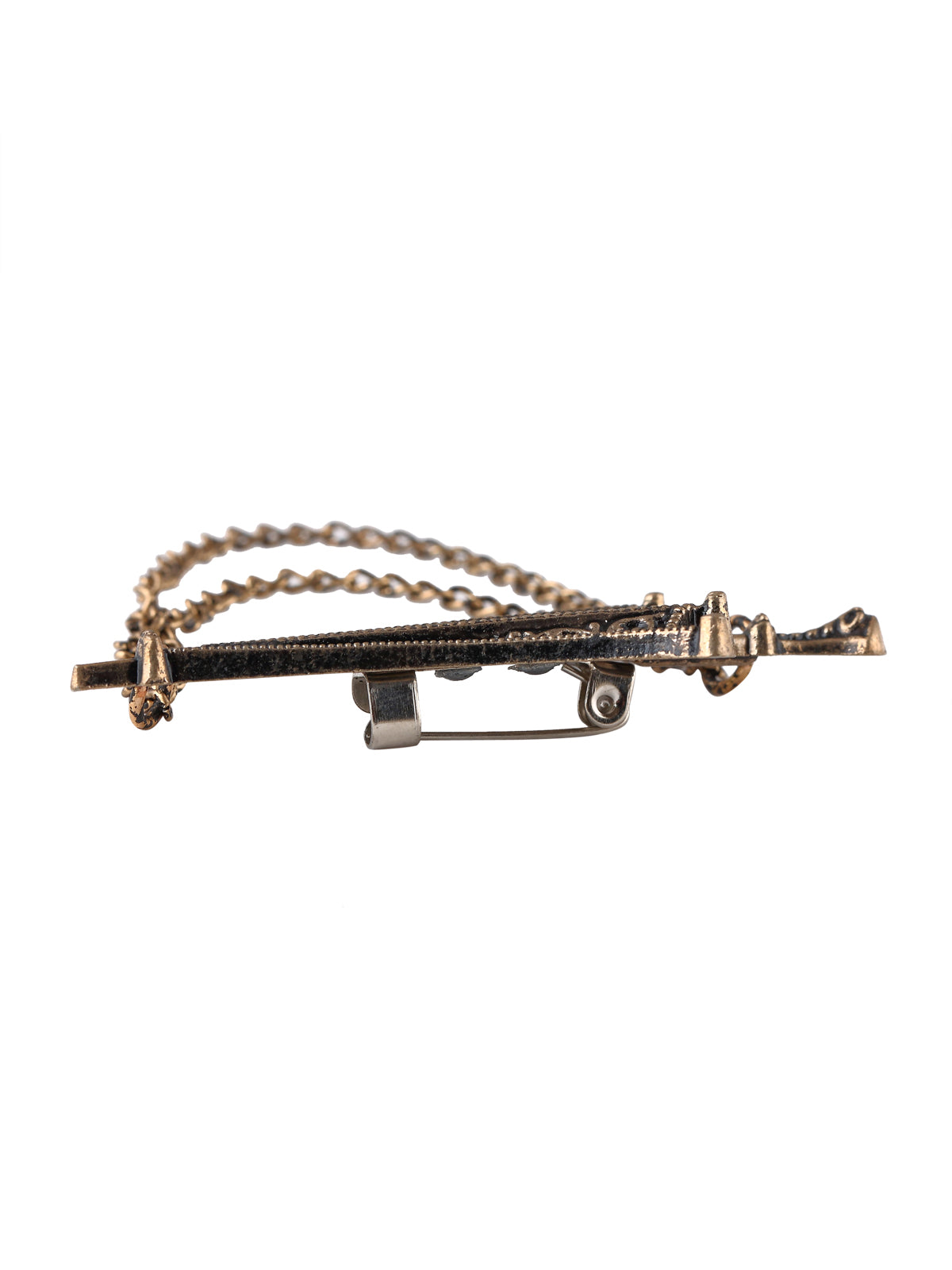 Vintage Antique Brass Umbrella Chain Brooch