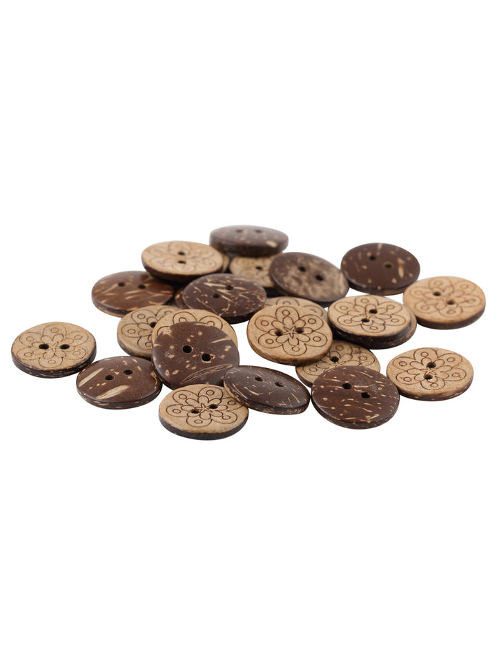 Flower Design Round Shape Coco Buttons for Sweaters