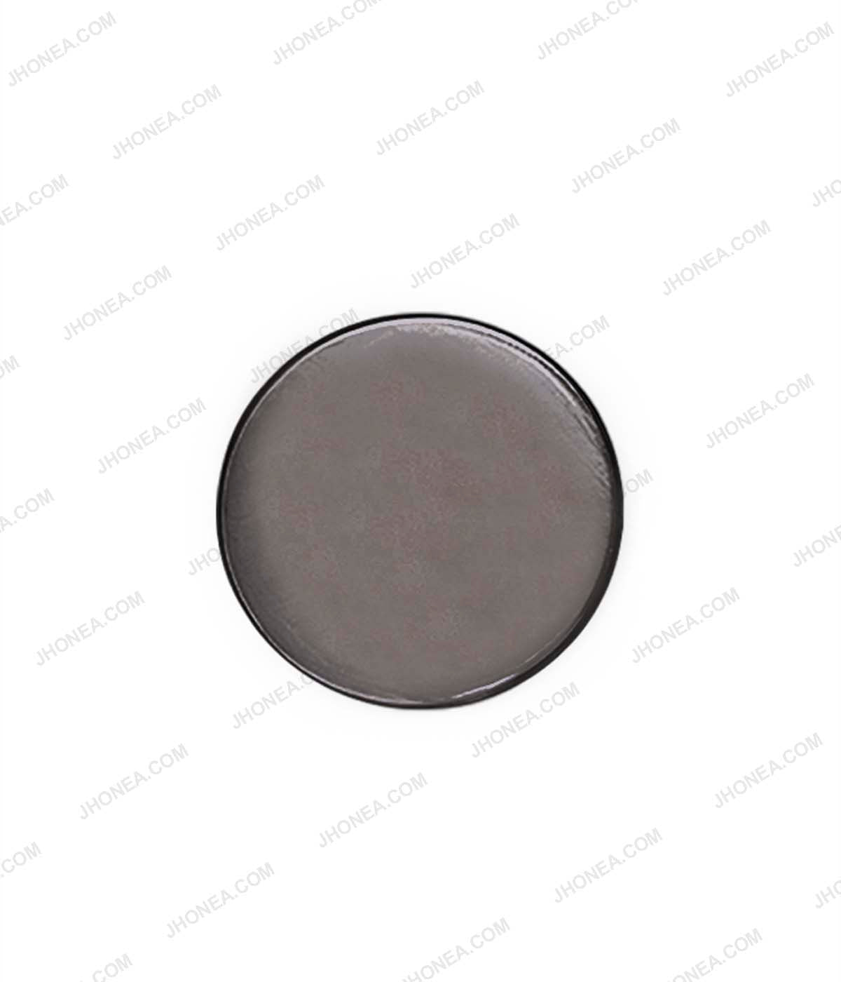 Plain Basic Flat surface Shirt/Coat Classic Shank Metal Buttons in Shiny Black Nickel (Gunmetal) Color