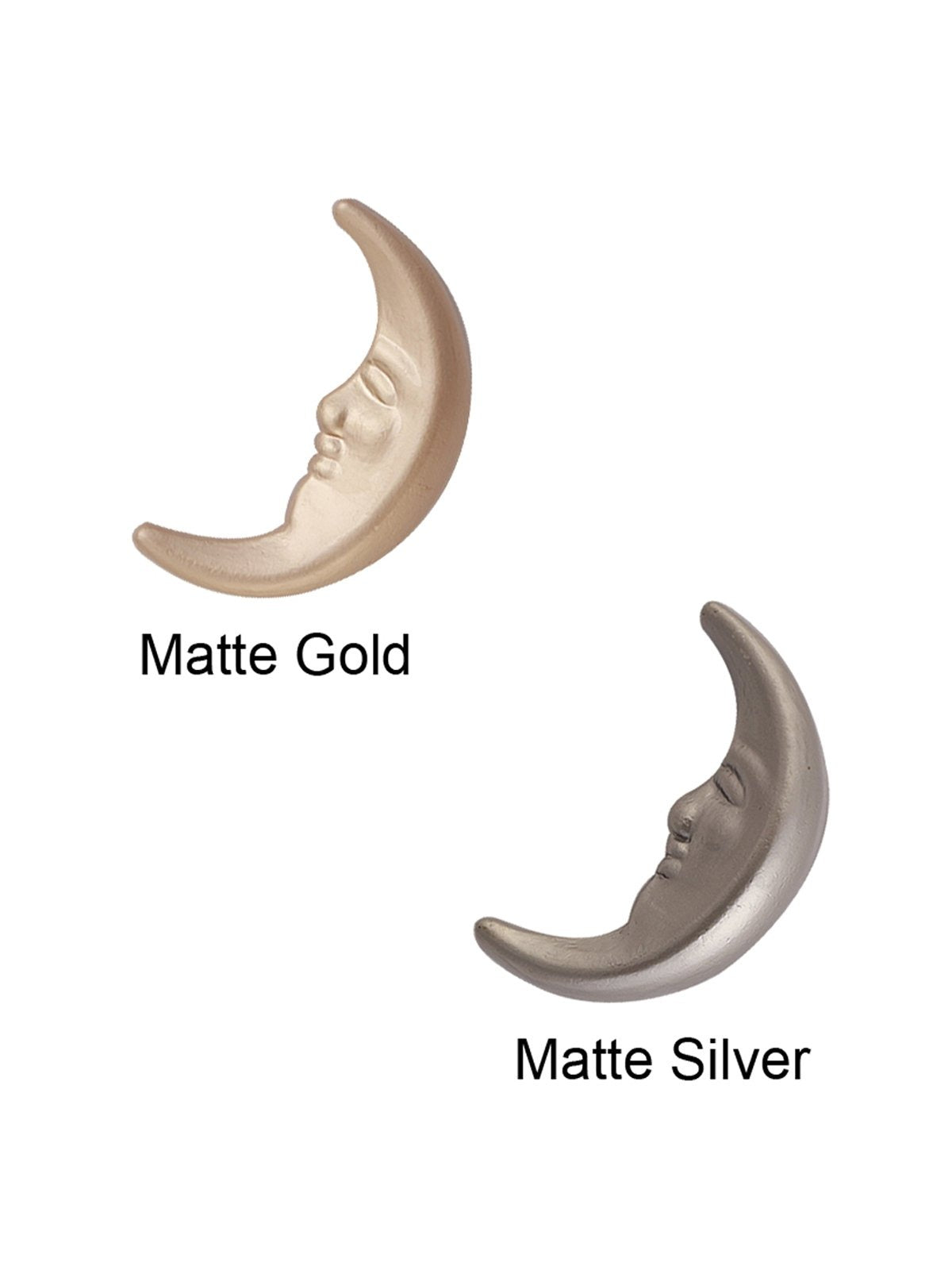 Unique Crescent Moon Shape Matte Gold/Silver Colour Finish Shank Button