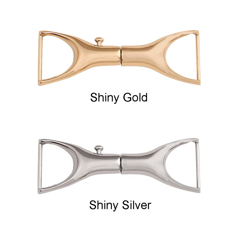 Shiny Gold/Silver Color Unique Hook & Latch Design Cinch Belt Buckle