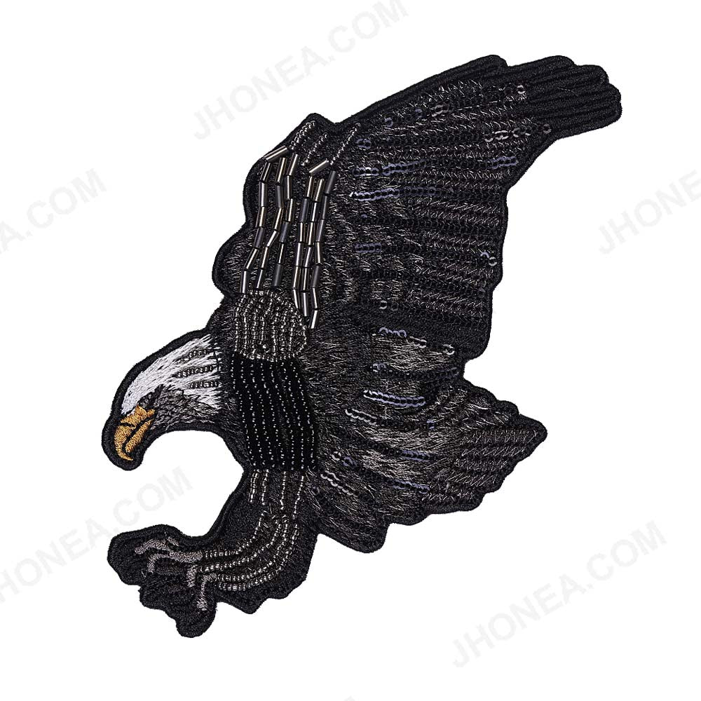 Jhonea Handmade Beaded Sequins Embroidery Eagle Bird Patch