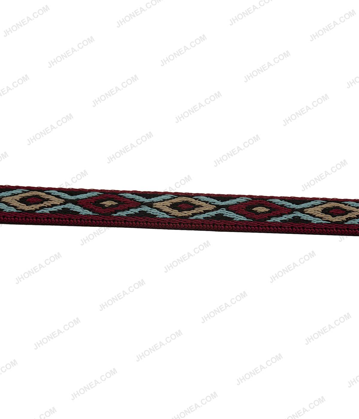 Soft Multicolor Jacquard Woven Patterned Elastic for Designers