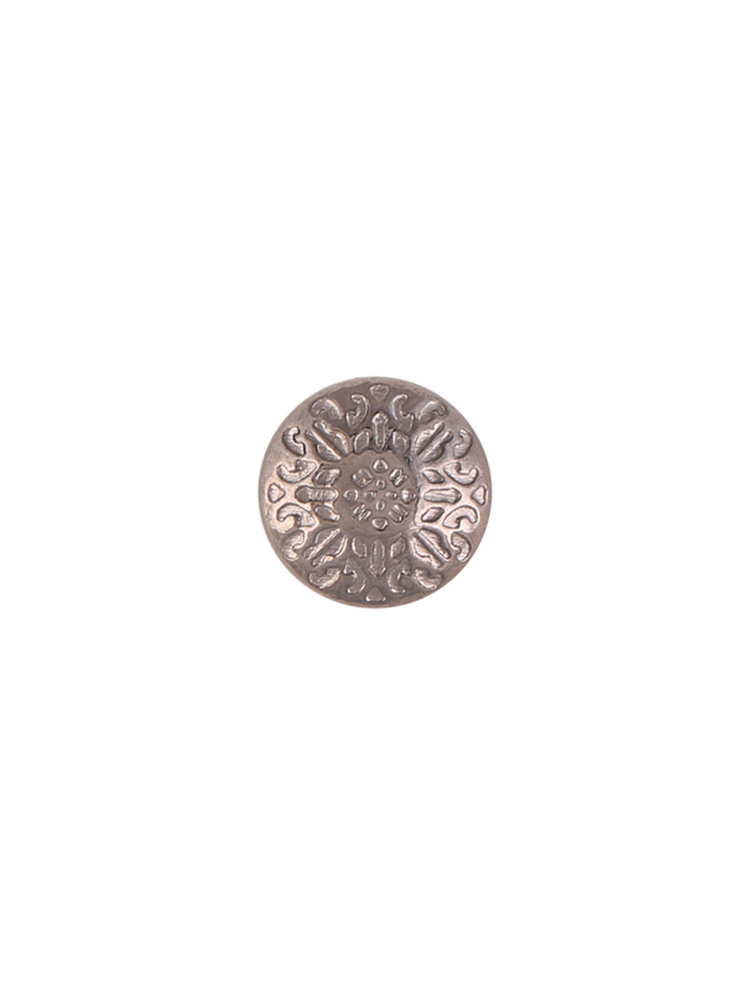 Engraved Design Round Shape Shank Metal Button in Black Nickel (Gunmetal) Color
