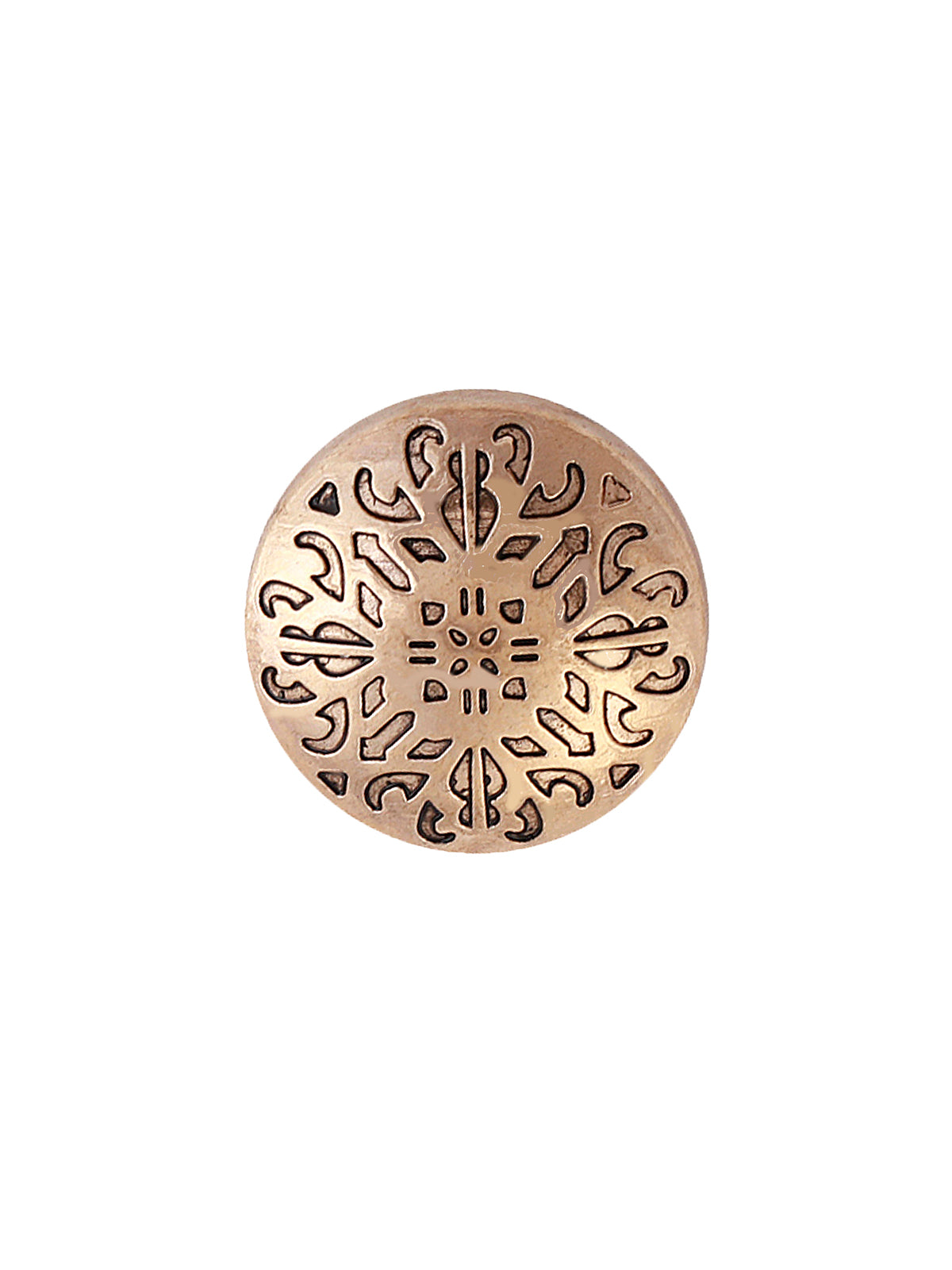 Antique Finish Round Shape Engraved Design Dome Button