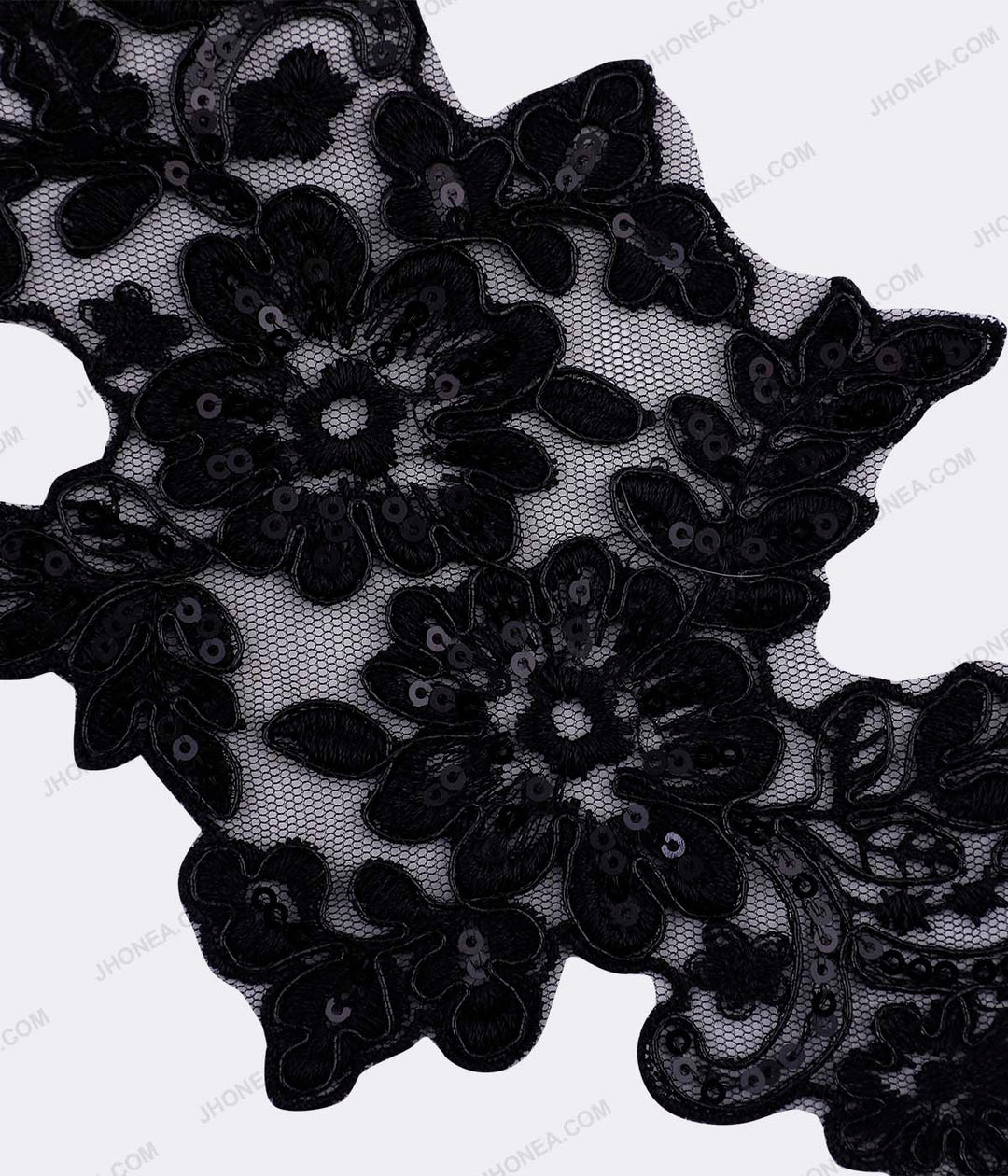 Shiny Black Sequins Embroidery Patch for Men/Women Clothing