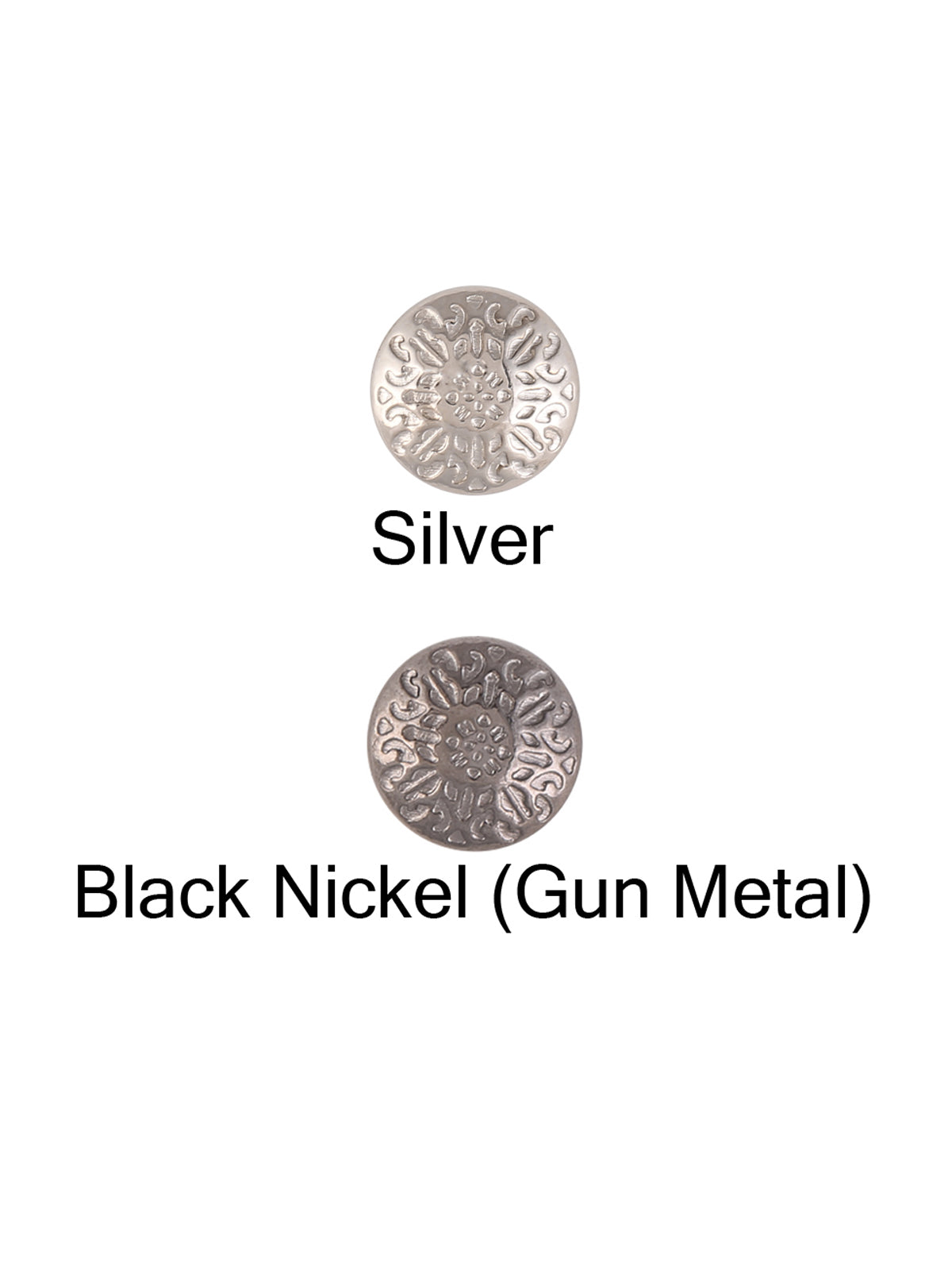 Engraved Design Round Shape Shank Metal Button