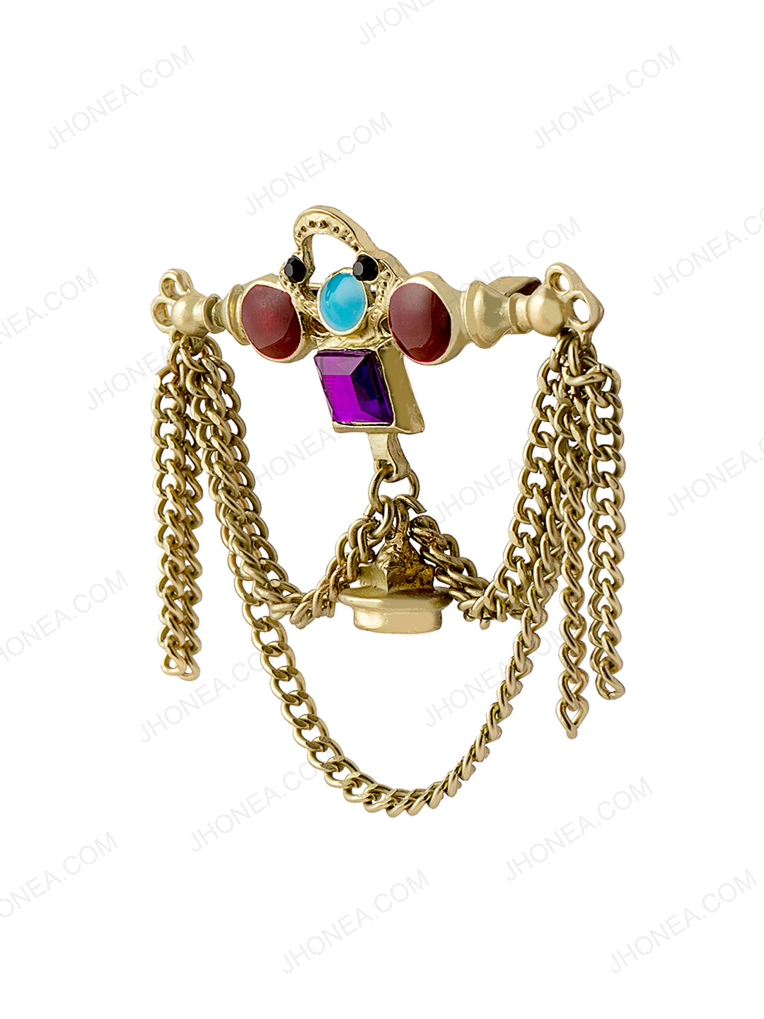 Classic Vintage Beads & Chain Hanging Brooch