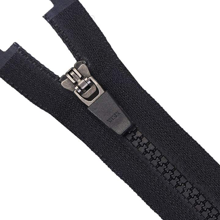 YKK- #5 Solid Black & White Vislon Open-End YKK Zipper