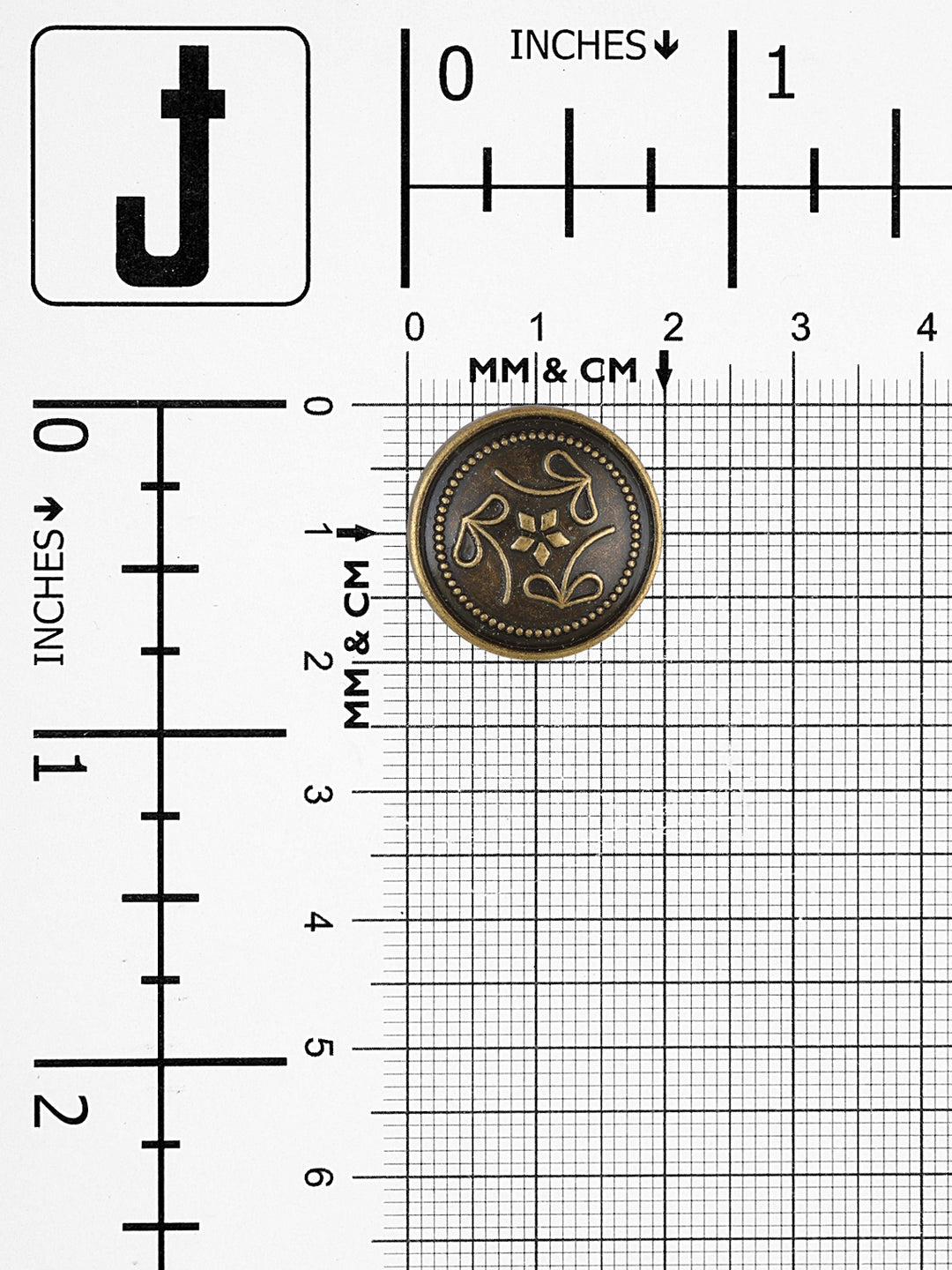 Antique Brass Ancient Design Ethnic Button