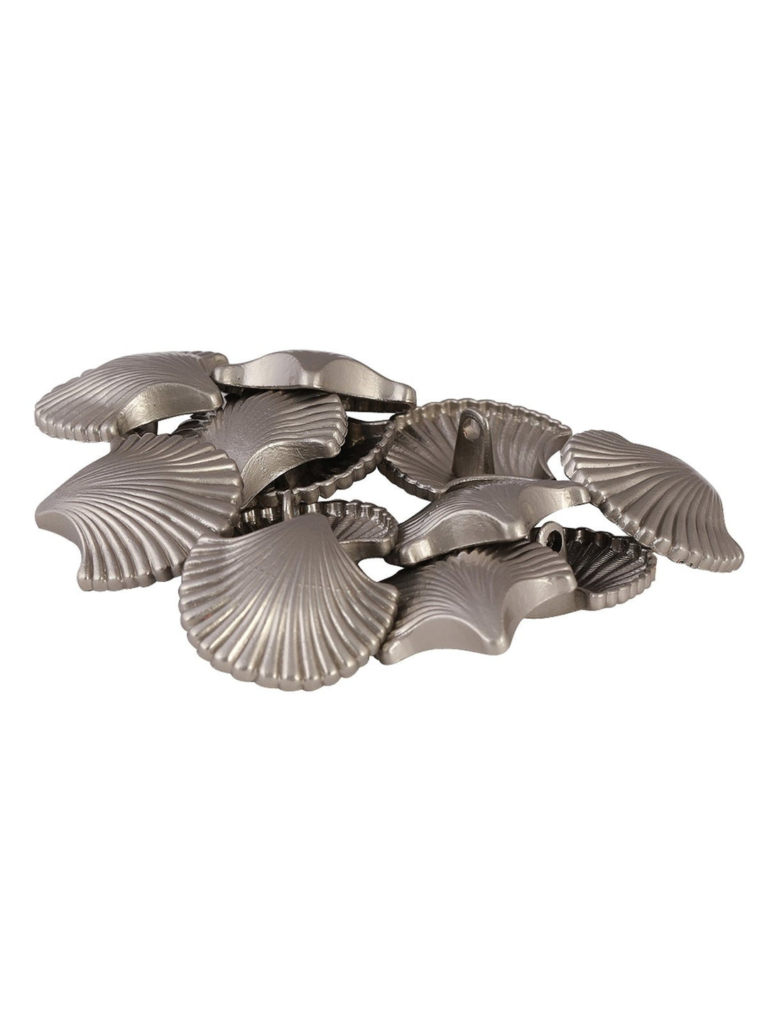 Decorative Matte Silver Finish Sea Shell Shape Shank Metal Button