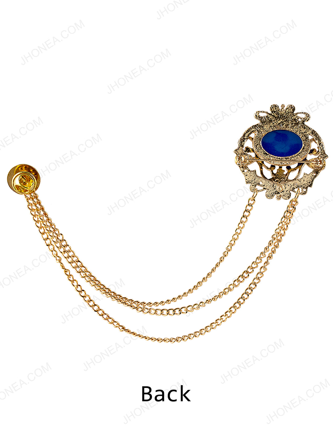 Shiny Gold Beaded Men's & Women's Chain Brooch