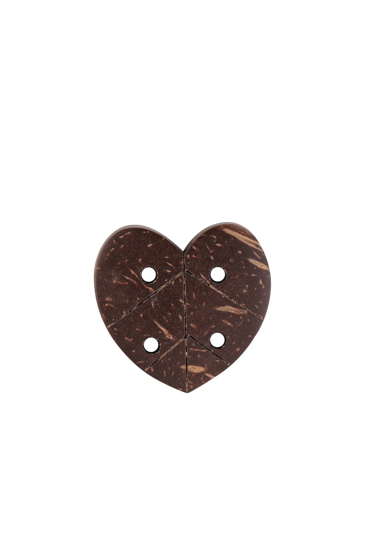 Heart Shape 4-Hole Adorable Brown Coco Buttons