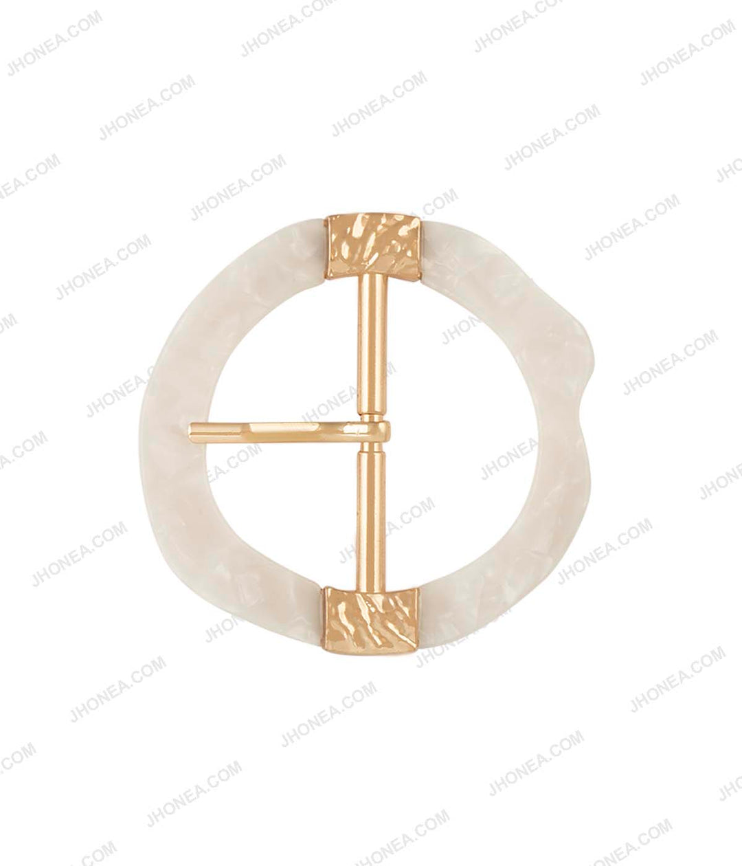 Buy your Oval centre bar buckle solid brass 12,5 mm (gold) online