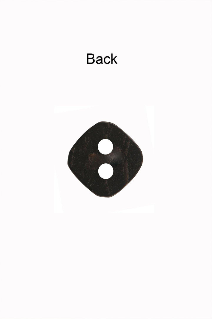 Rhombus Shape 2-Hole Dark Grey Shell Button - Jhonea Accessories