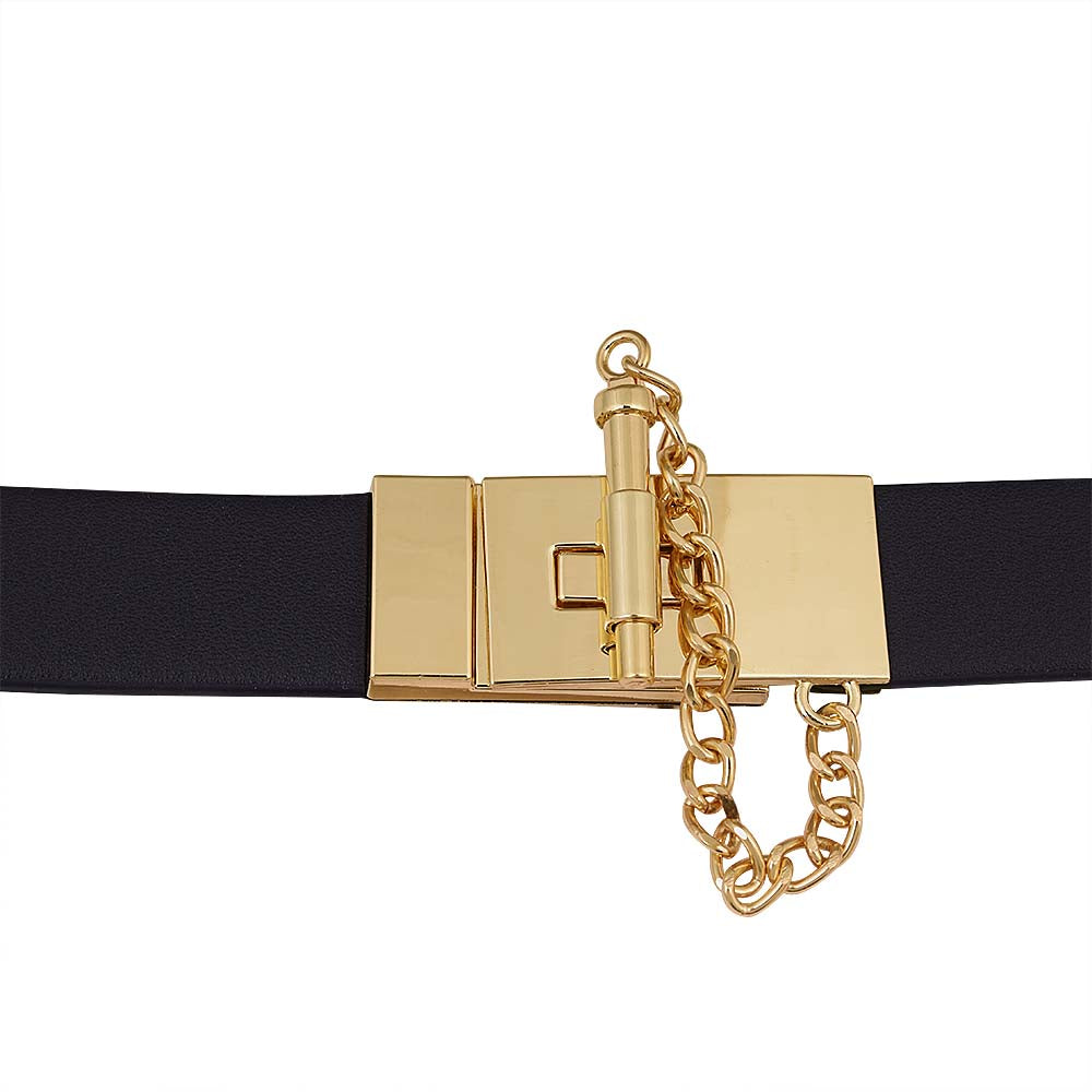 Luxury Style Part Closure Clasp Belt With Chain Lock
