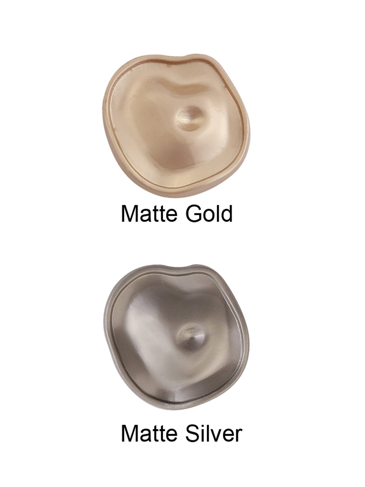 Uneven Round Shape Matte Gold/Matte Silver Colour Finish Shank Metal Button
